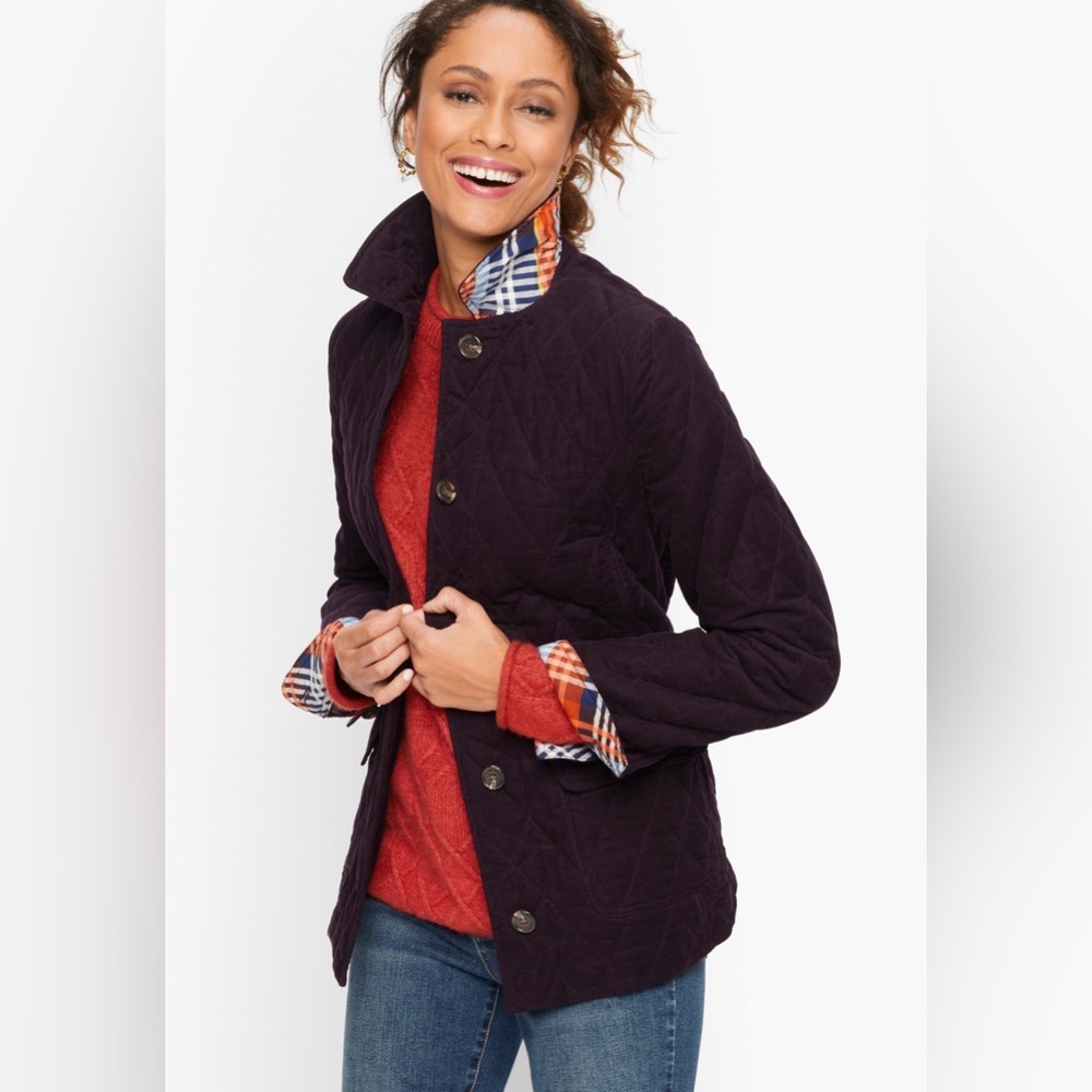 Talbots Quilted Utility Jacket - Deep Purple